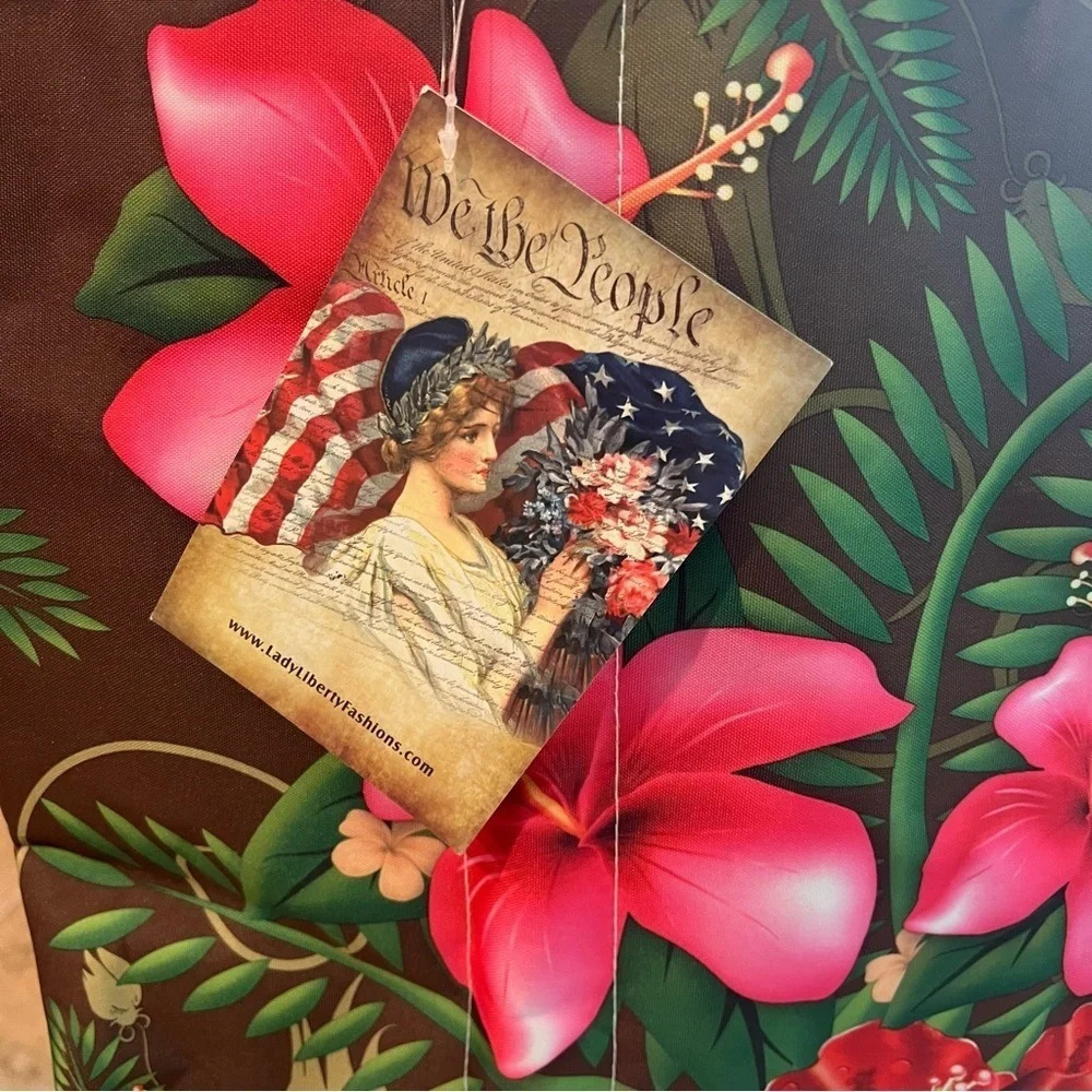 Tropical Print Tote Bag With Rope Handle - Picture 12 of 16
